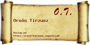 Orsós Tirzusz névjegykártya